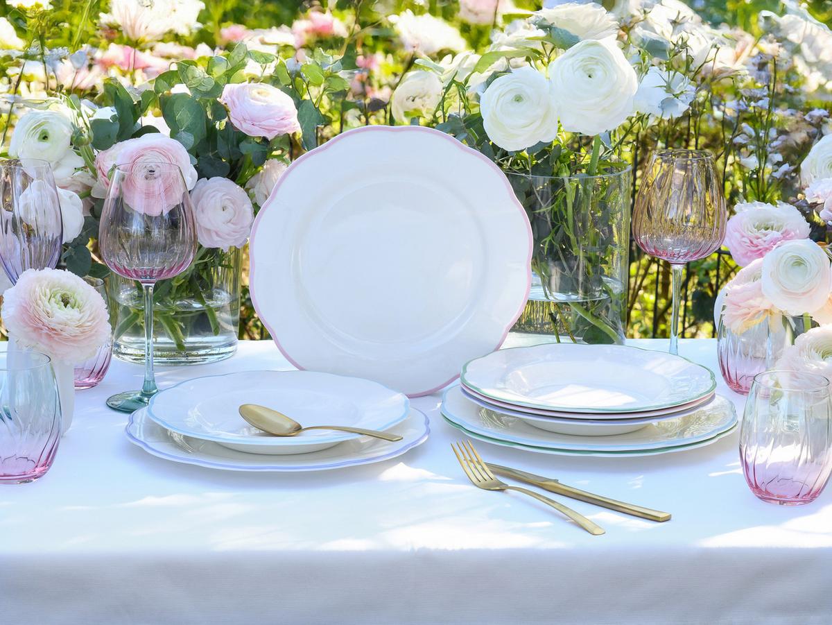 Tafelservice 8 -Teilig. Steingut, multicolor - Hellrosa/Lila, Basics, Keramik - Creatable