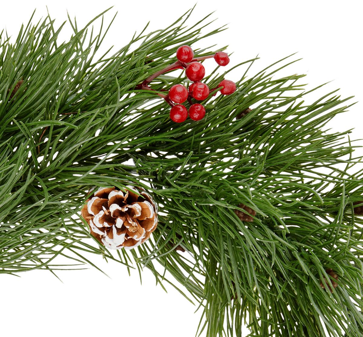 Dekokranz Renzo ⌀ 40 Cm Renzo - Rot/Schwarz, KONVENTIONELL, Holz/Kunststoff (40/4cm) - Ondega