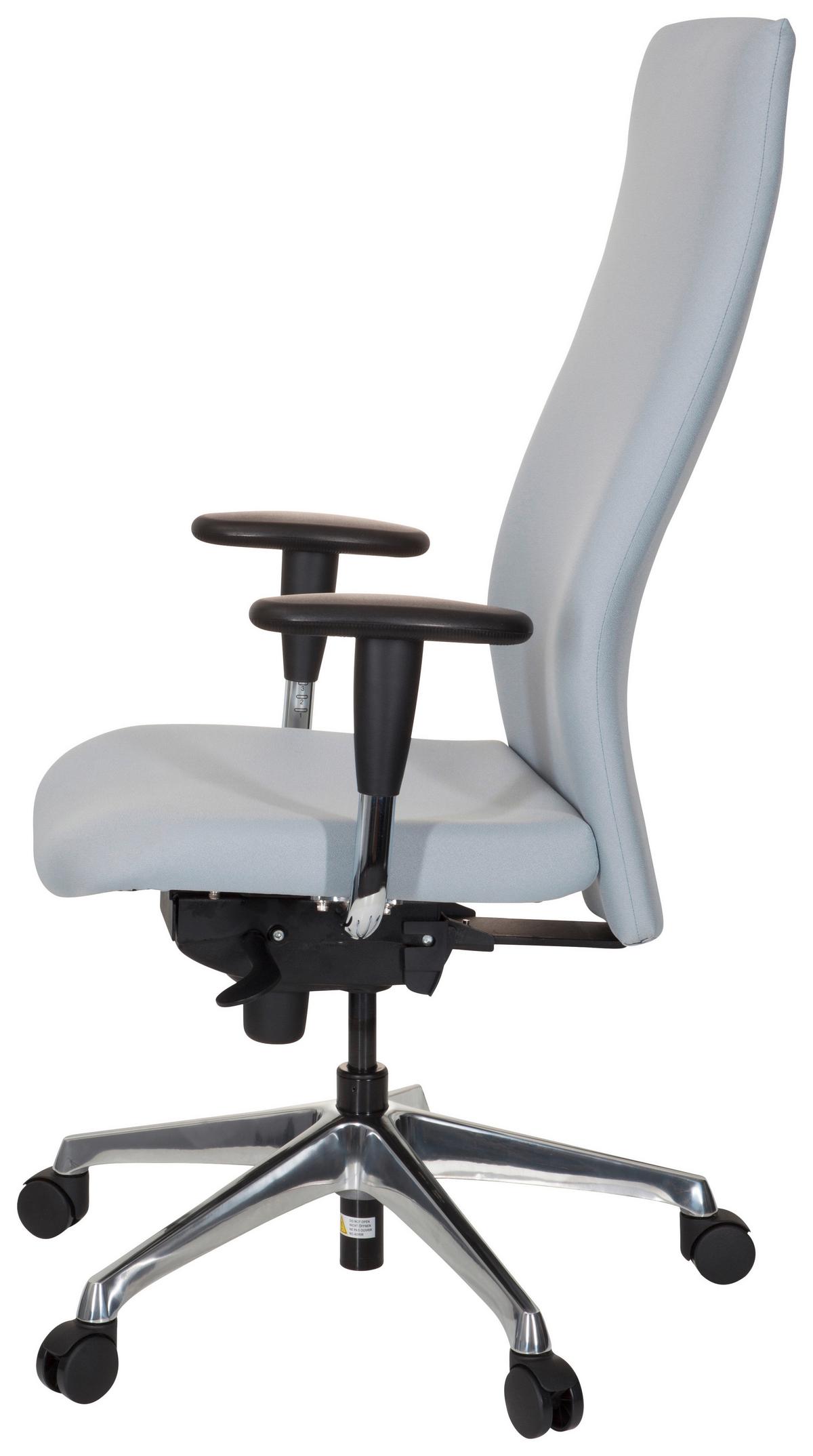 Drehstuhl Office-Tex Armstützen Grau Bis 120kg - Alufarben/Grau, MODERN, Kunststoff/Textil (58/131/54cm) - MID.YOU