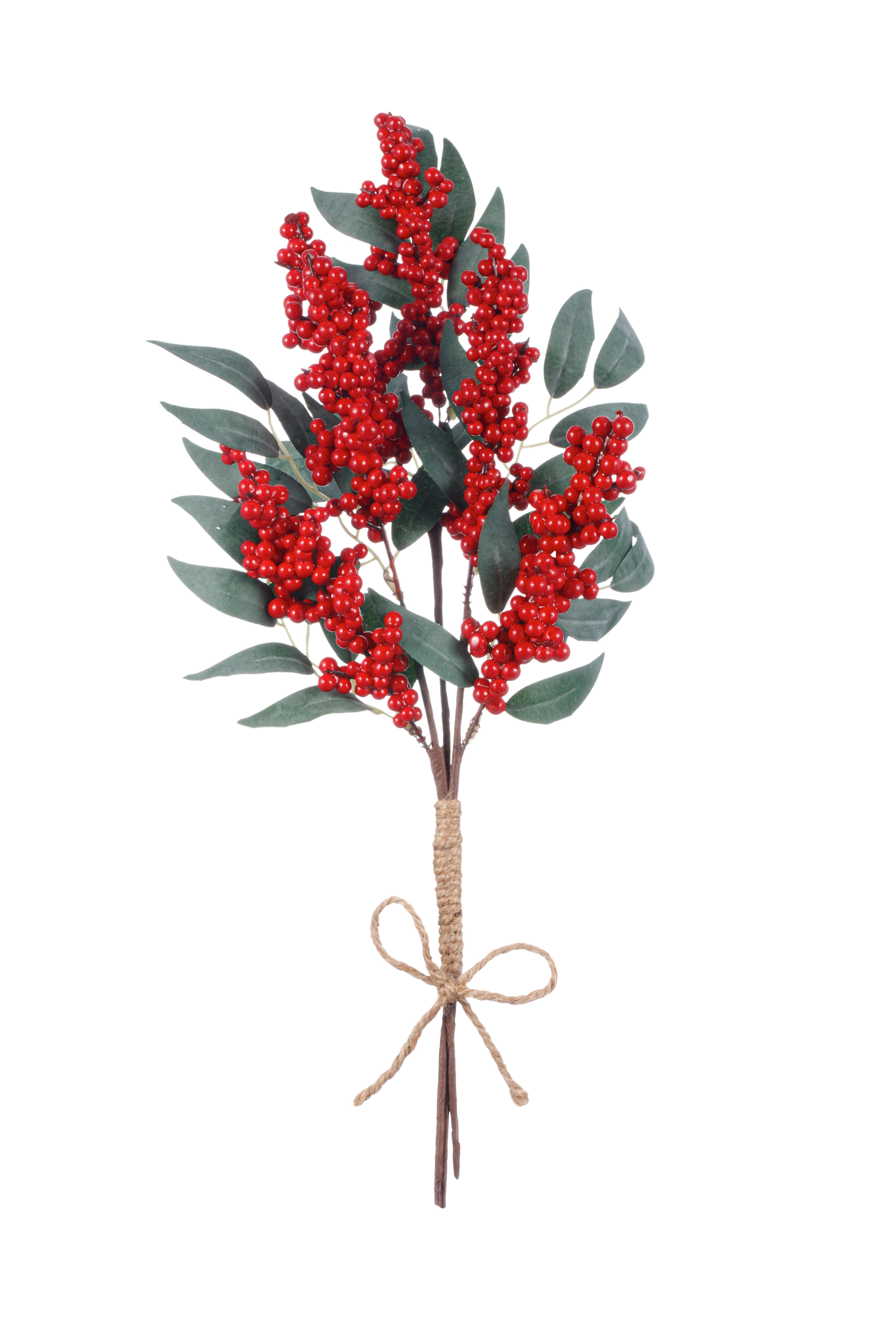 DEKOZWEIG Juan - Rot/Grün, KONVENTIONELL, Naturmaterialien/Papier (43cm) - Luca Bessoni