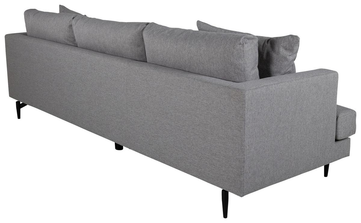 3-Sitzer-Sofa Sofia - Schwarz/Grau, Design, Holz/Kunststoff (260/86/88cm) - Livetastic