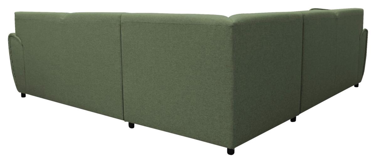 Ecksofa Delux Grün Mit Schlaffunktion Ottomane Rechts - Silberfarben/Grün, Design, Textil (266/266cm) - Livetastic