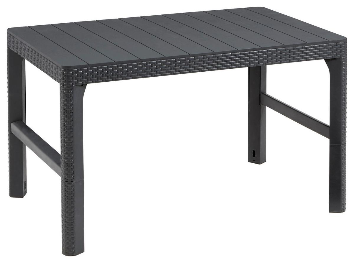 Gartentisch Höhenverstellbar Lyon Polyrattan L 116 Cm - Graphitfarben, MODERN, Kunststoff (116/40/64/72cm) - Keter