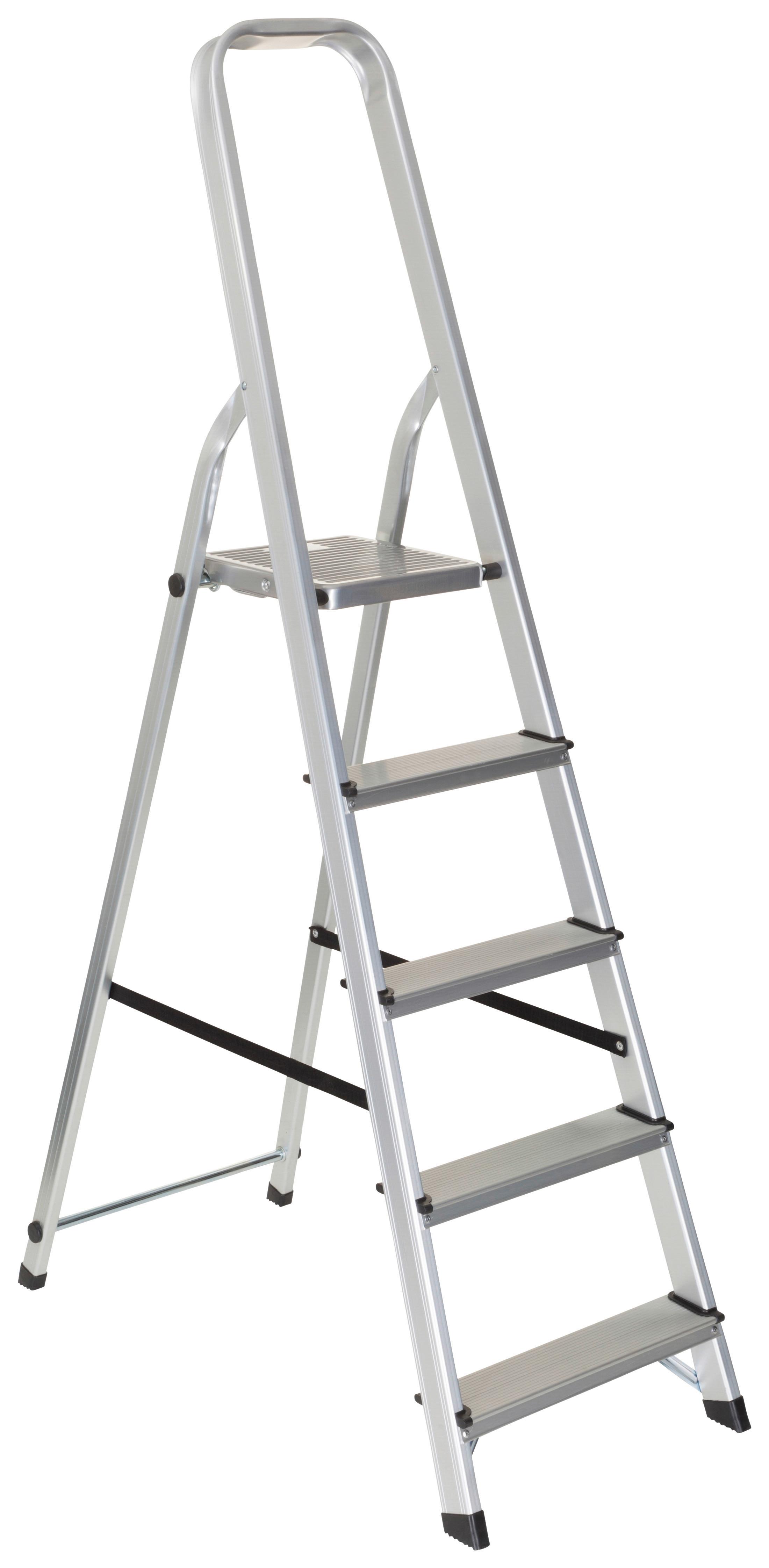 Klapptrittleiter Solid IIi - Alufarben, Basics, Metall (44/170/12cm) - MID.YOU
