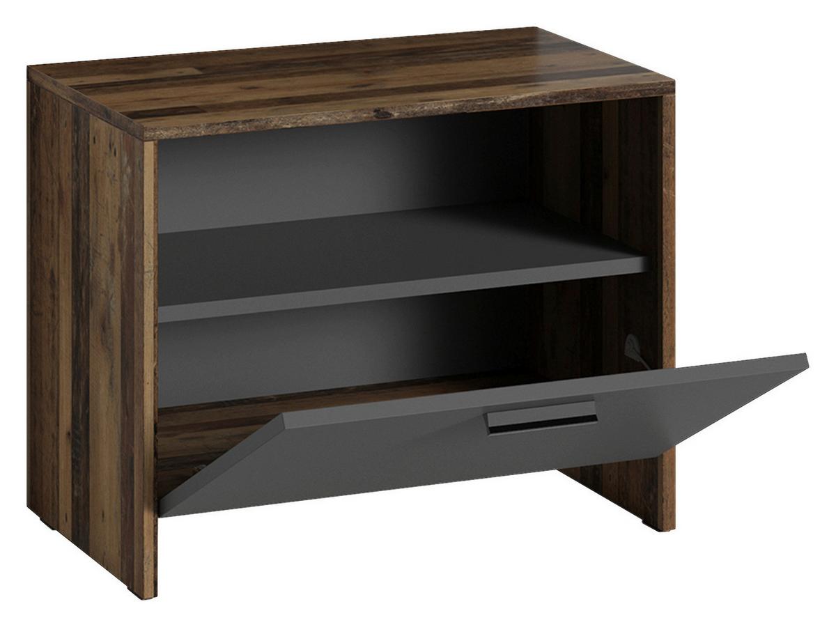Garderobenbank Ben B: 60cm + Schuhablage Alteiche - Alteiche/Anthrazit, MODERN, Holzwerkstoff (60/48/35cm) - MID.YOU