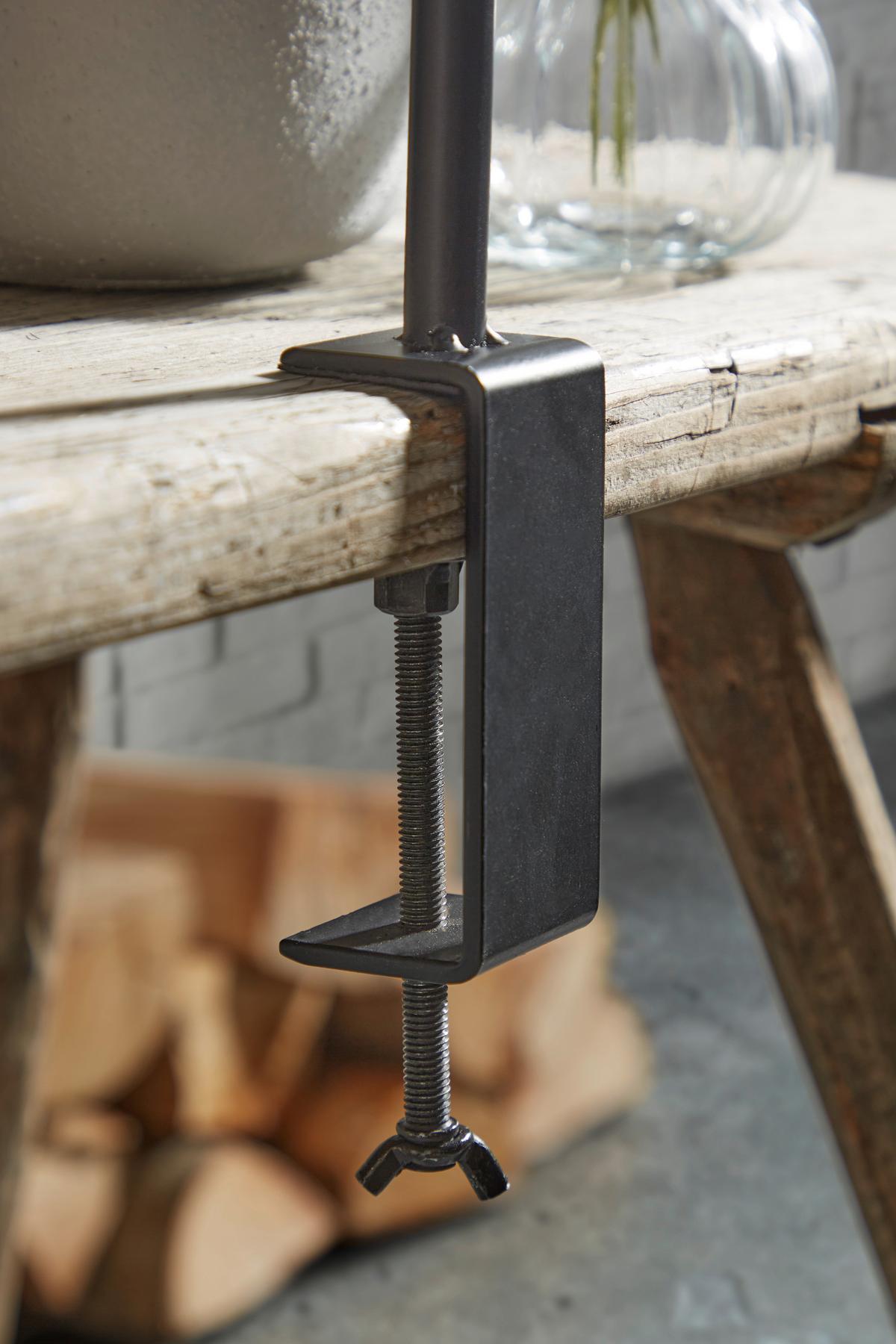 Tischklammern Toto Schwarz BxHxT: 90x4x20 cm - Schwarz, Basics, Metall (90/4/20cm)