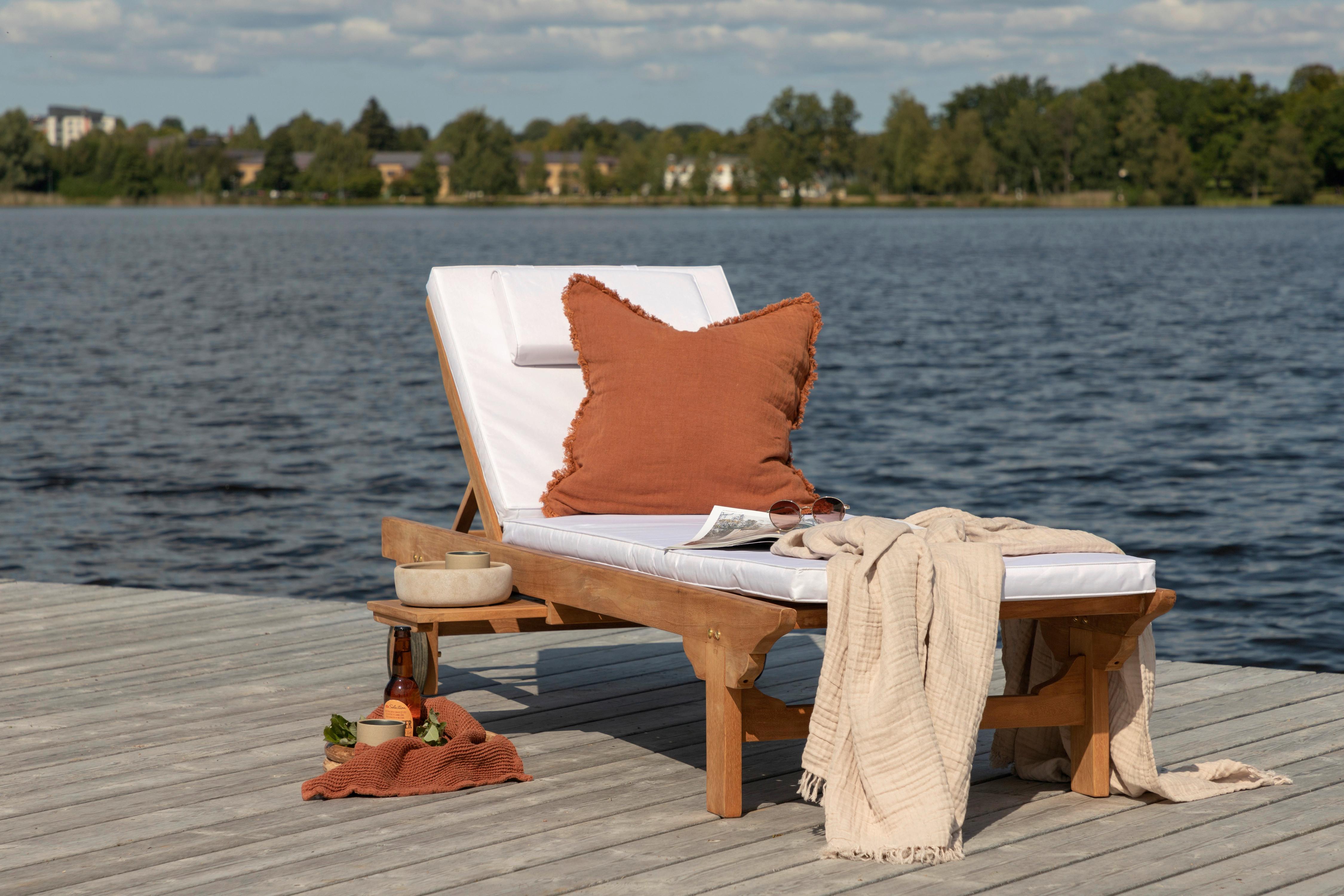 Sonnenliege Ghana - Teakfarben, KONVENTIONELL, Holz (200/33/65cm) - Gardenson
