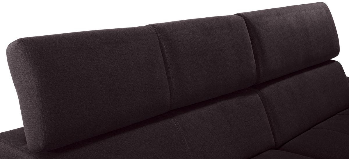 Ecksofa Mit Bettkasten Perry Aubergine 292x183 Cm - Silberfarben/Aubergine, Design, Textil (292/183cm) - Livetastic