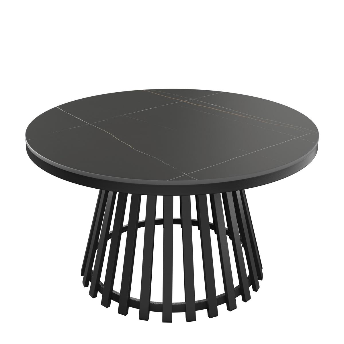 KONFERENČNÍ STOLEK PELA - černá, Moderní, kov/kompozitní dřevo (90/90/45cm) - Bessagi Home