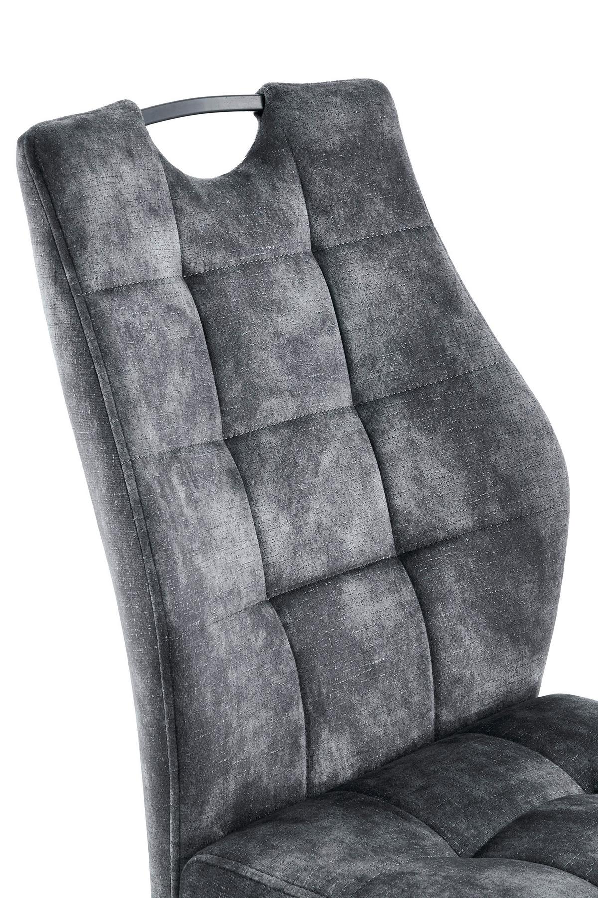 Szánkótalpas Szék Emília - fekete/antracit, Konventionell, textil/fém (43/95/61cm)