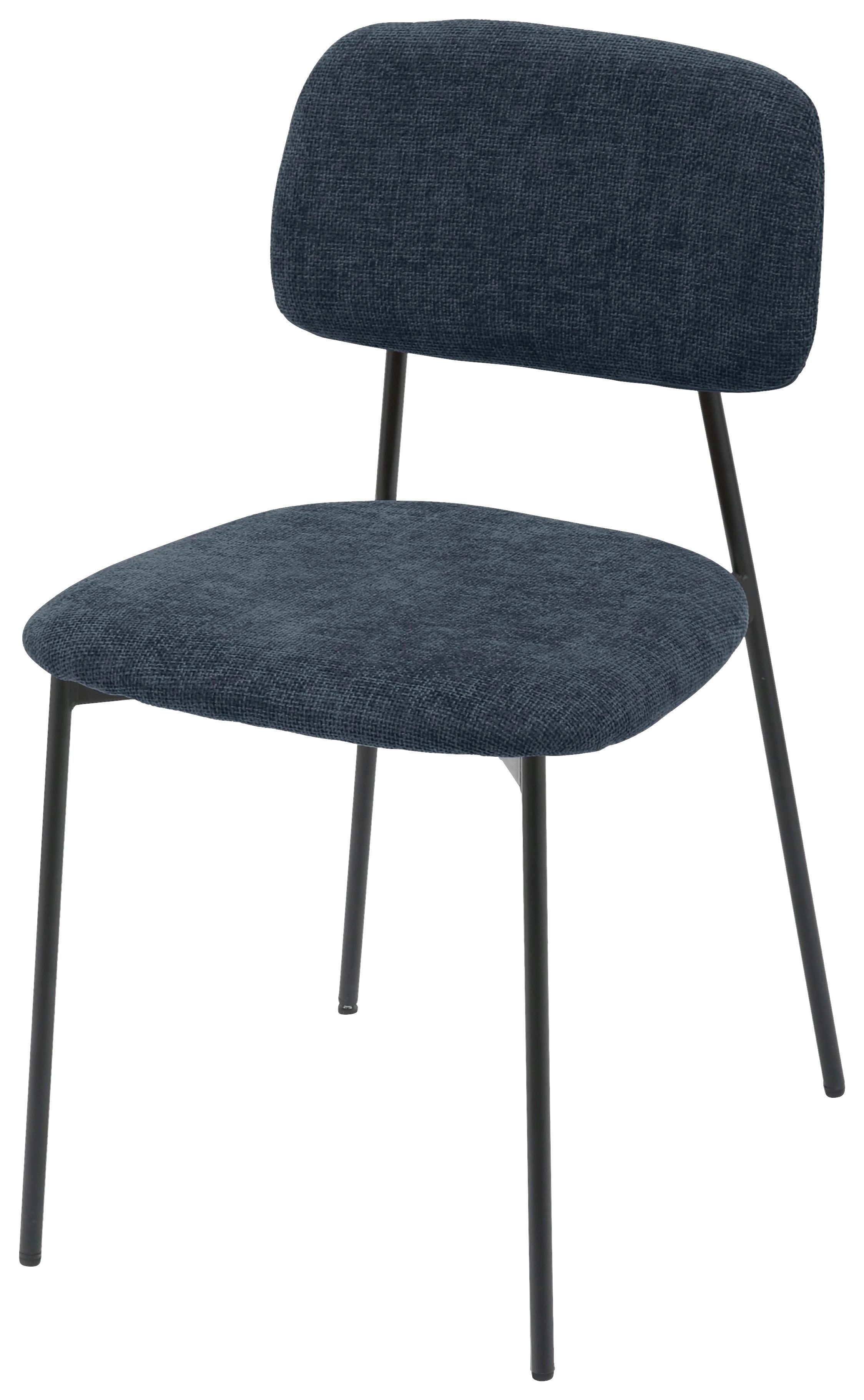 Vierfußstuhl Sören Giga-S - Blau/Schwarz, KONVENTIONELL, Textil/Metall (44/78/49cm)