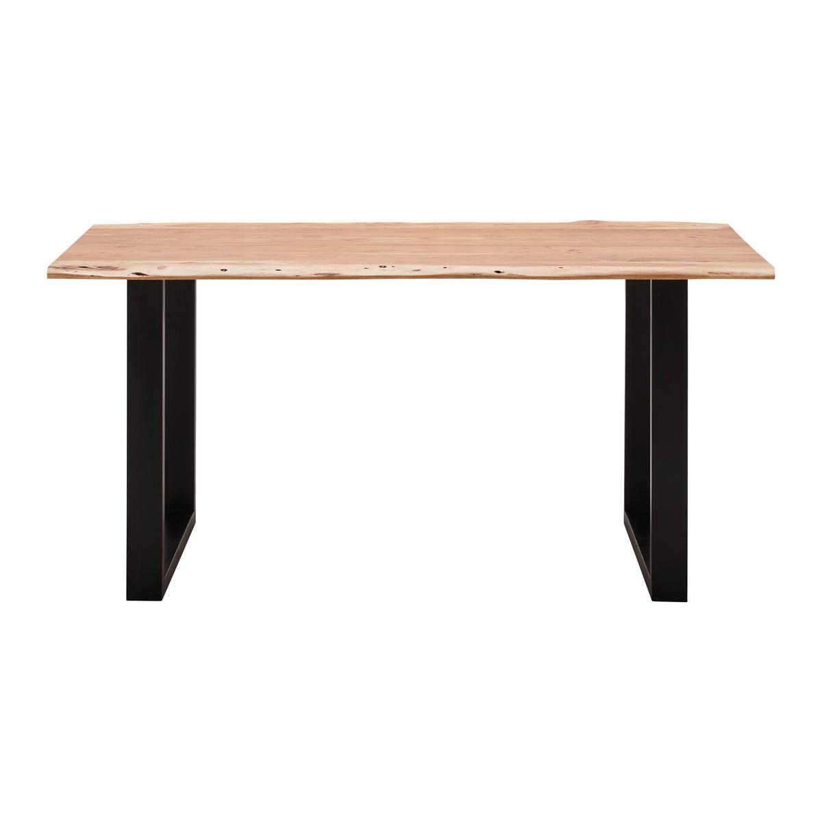 Jídelní stůl z masivu MALMO 160x85 cm - černá/barvy akácie, Moderní, kov/dřevo (160/85/76cm) - Bessagi Home