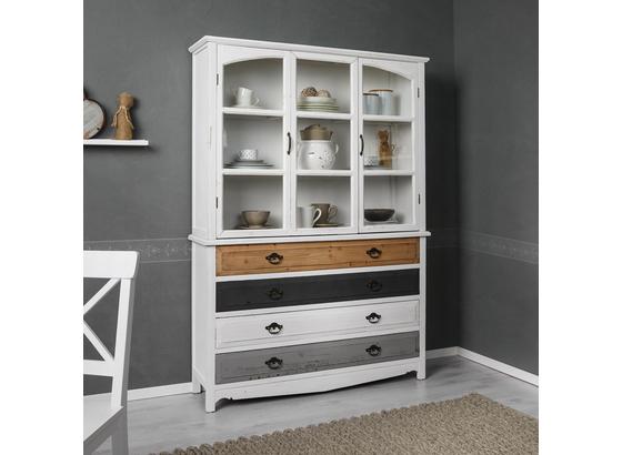 Kredenc Florina - šedá/bílá, Moderní, kov/dřevo (125/175/32cm) - Modern Living Kredenc Florina - šedá/bílá, Moderní, kov/dřevo (125/175/32cm) - Modern Living