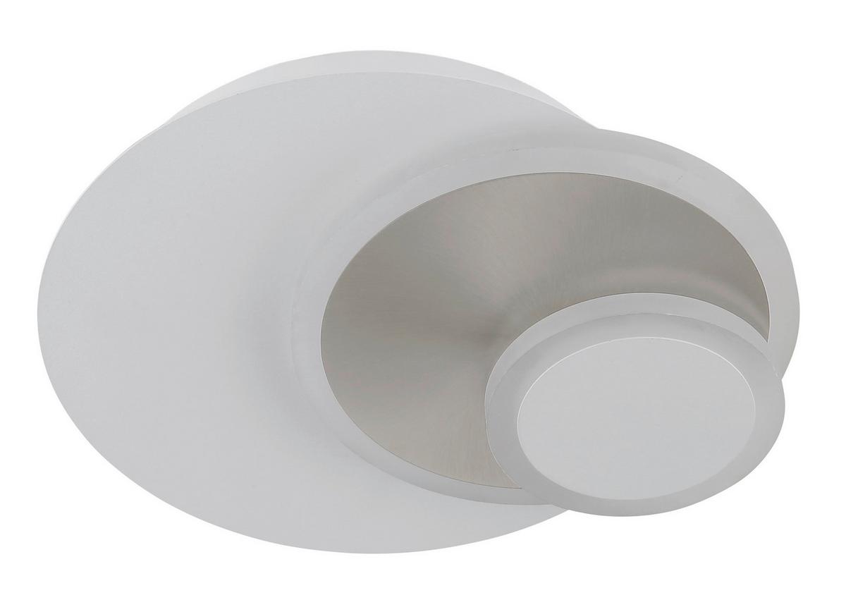 NÁSTENNÉ LED SVIETIDLO ODONELL - biela/niklová, Design, kov/plast (30/23/6,5cm) - Globo