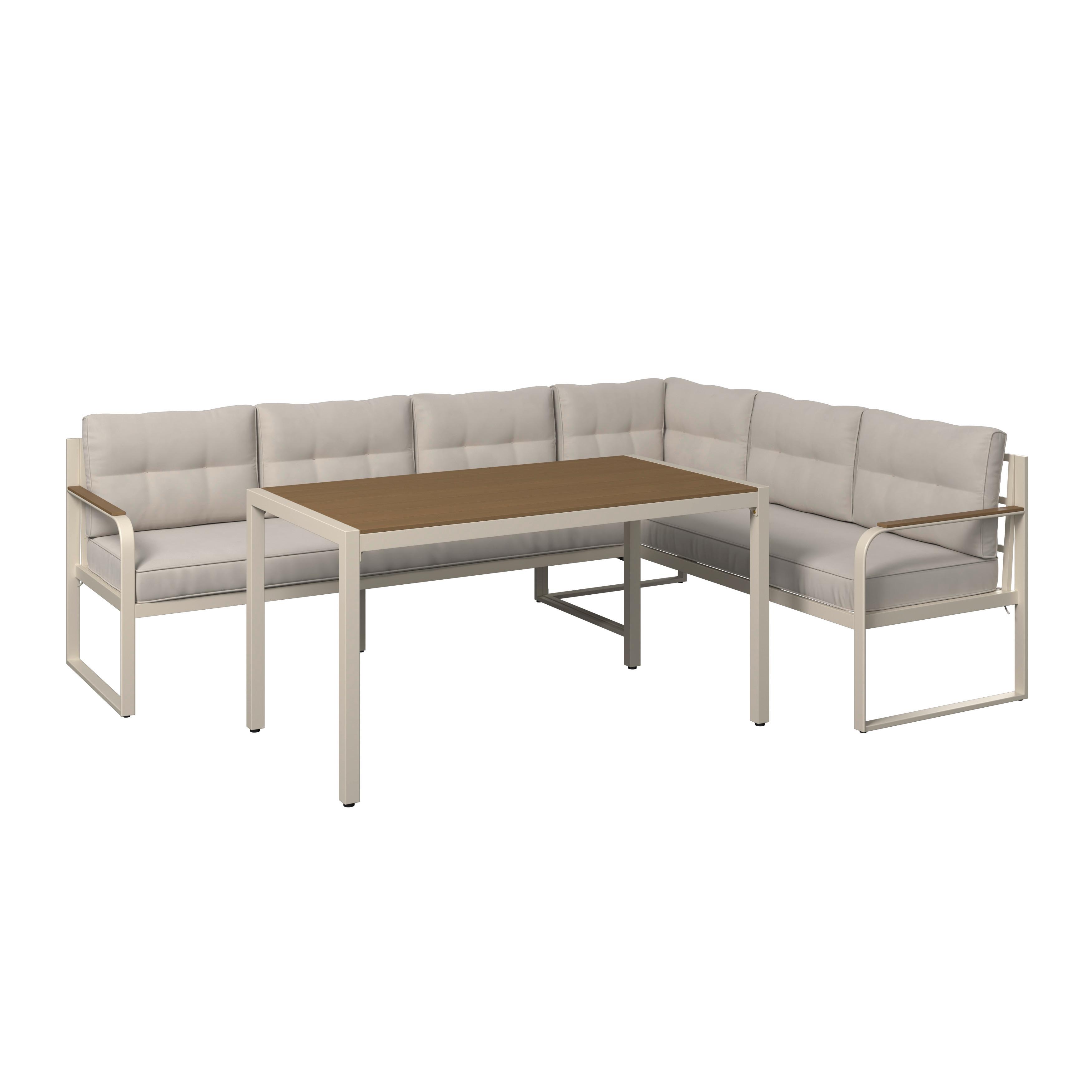 Loungegarnitur Noosa - Gelb/Creme, MODERN, Textil/Metall (132/69/71.5cm) - Beldano