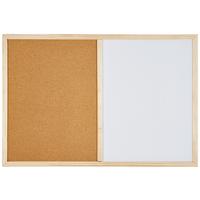 Pinnwand Beat mit Magnettafel, 60x40 cm - Naturfarben/Weiß, Basics, Karton/Holz (60/40cm) - Homezone