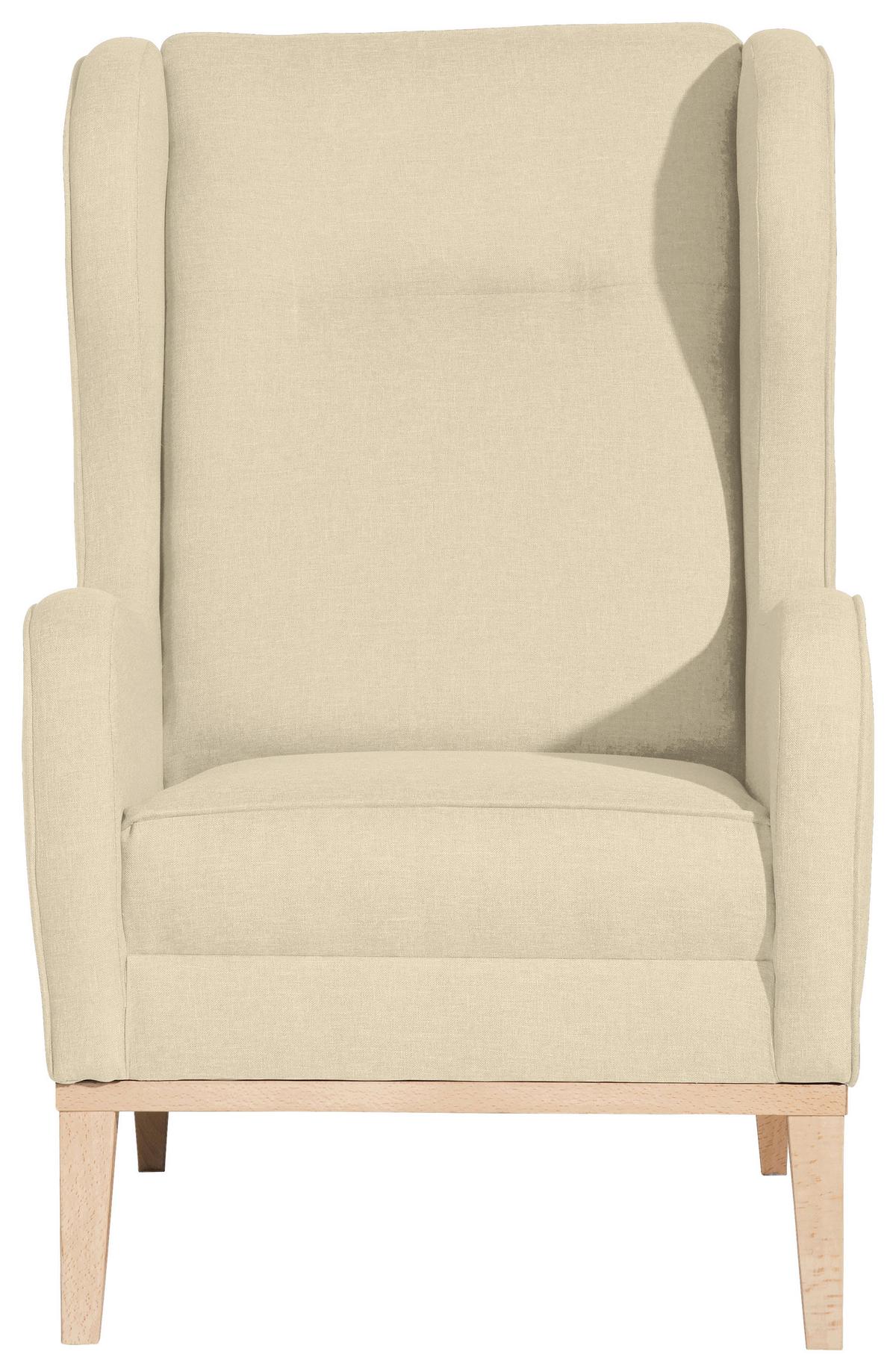 Ohrensessel Angelo - Beige/Naturfarben, KONVENTIONELL, Textil (66/104/78cm) - Max Winzer