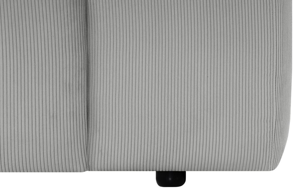 Ecksofa Hannah Hellgrau 170x252 cm - Hellgrau/Schwarz, Design, Textil (170/252cm) - MID.YOU