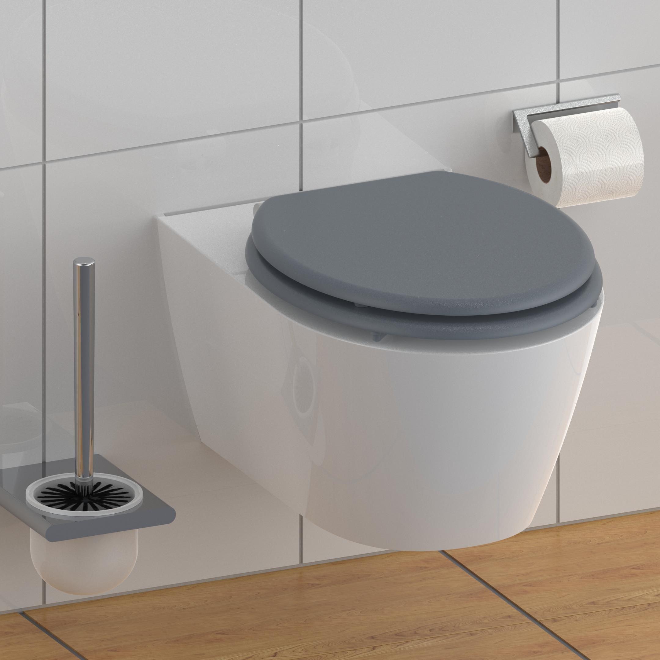 WC-Sitz Grau mit Absenkautomatik