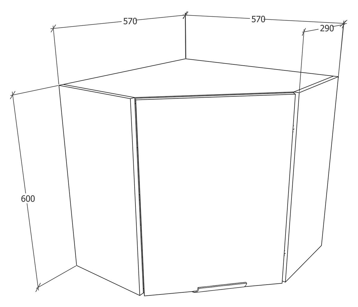 Eckoberschrank Fasola Weiß B: 57 cm - Weiß, Trend, Holzwerkstoff/Kunststoff (57/60/57cm) - MID.YOU