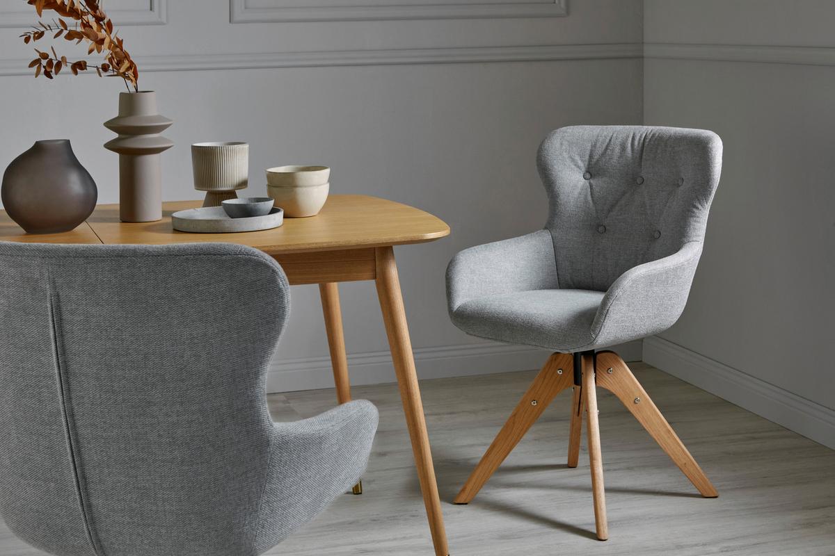 Stuhl Club Hellgrau/eichefarben B: 57 Cm - Eichefarben/Hellgrau, MODERN, Holz/Kunststoff (57/62/91cm) - Livetastic