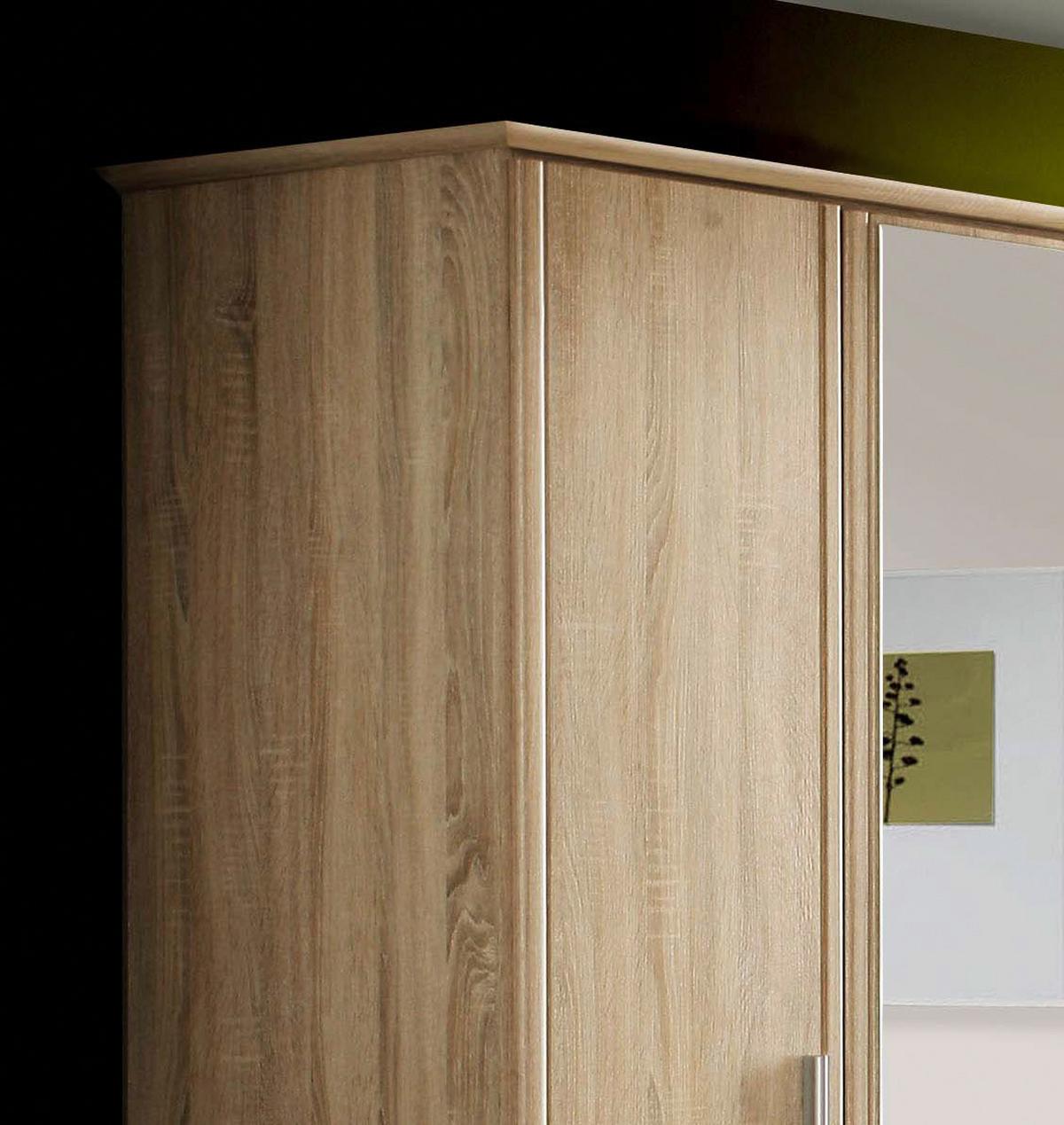 Drehtürenschrank Mit Spiegel 134cm Gloria, Sonoma Dekor - Sonoma Eiche, KONVENTIONELL, Glas/Holzwerkstoff (134/196/55cm) - MID.YOU
