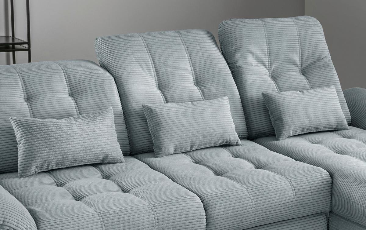 Eckschlafsofa Delphino Hellblau S: 273x189 cm - Schwarz/Hellblau, MODERN, Textil (273/189cm) - Livetastic