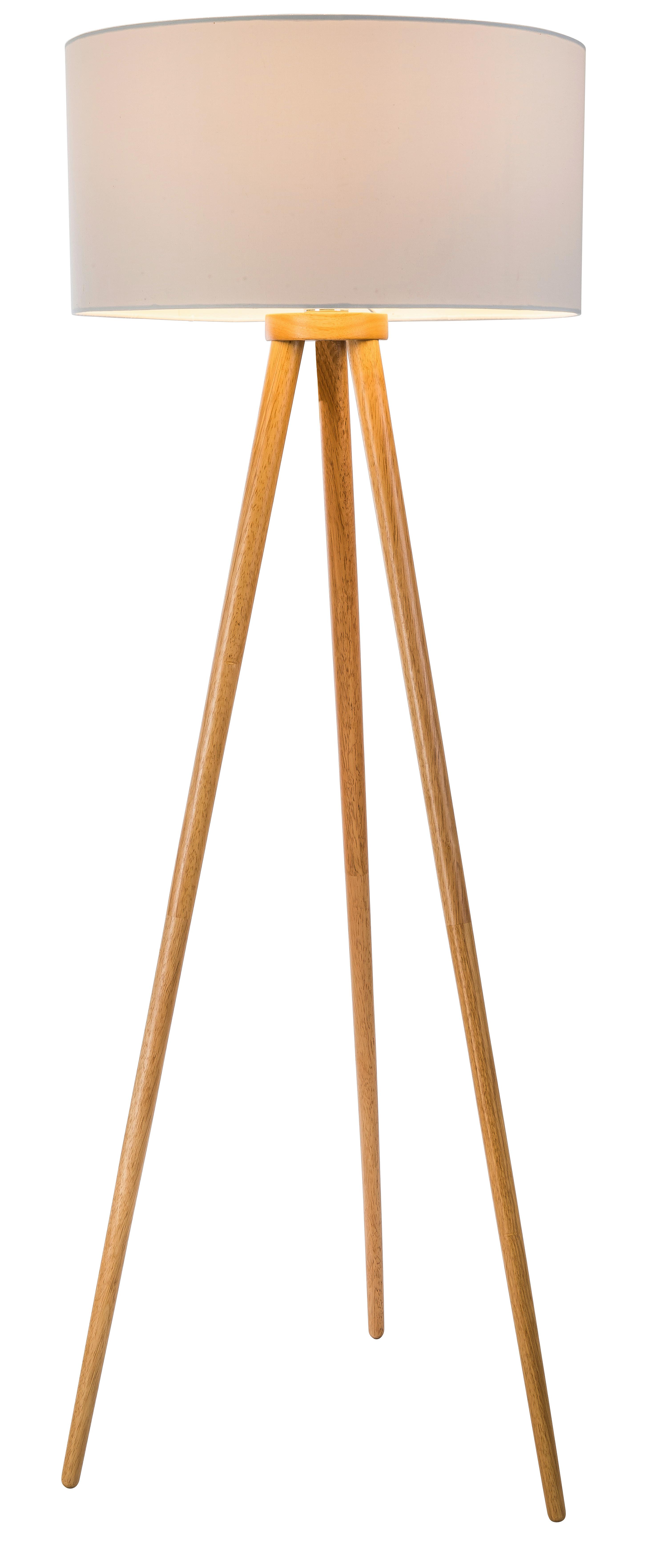Stehleuchte 40120107 Stehleuchte Stabilo - Eschefarben/Weiß, Natur, Holz/Textil (50/150cm) - Globo
