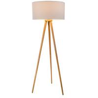 Stehleuchte 40120107 Stehleuchte Stabilo - Eschefarben/Weiß, Natur, Holz/Textil (50/150cm) - Globo