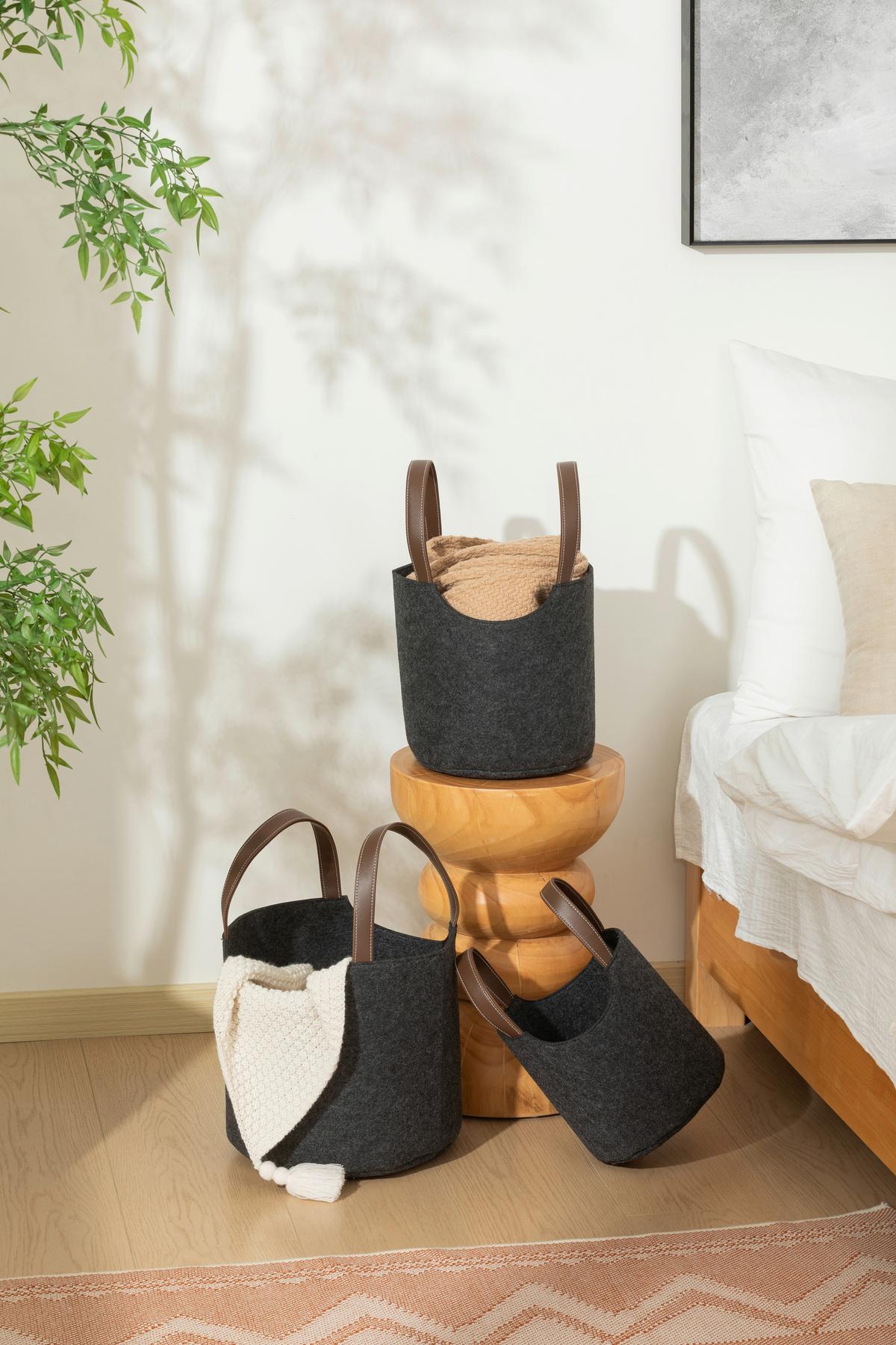 Korbset Malia - Dunkelgrau, KONVENTIONELL, Kunststoff/Textil - James Wood