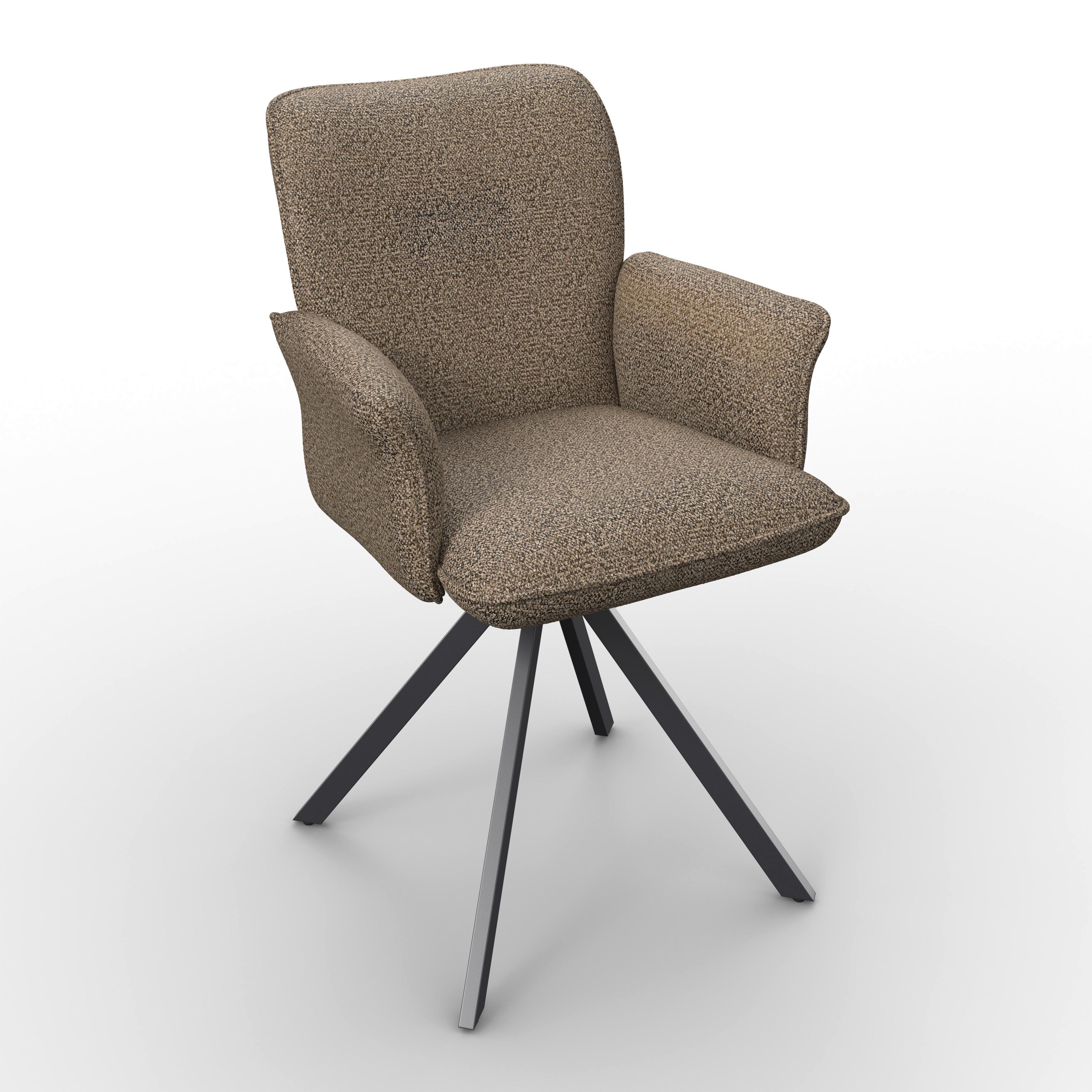 ŽIDLE S PODRUČKAMI TESS - černá/hnědá, Moderní, kov/dřevo (65/87/64cm) - Bessagi Home