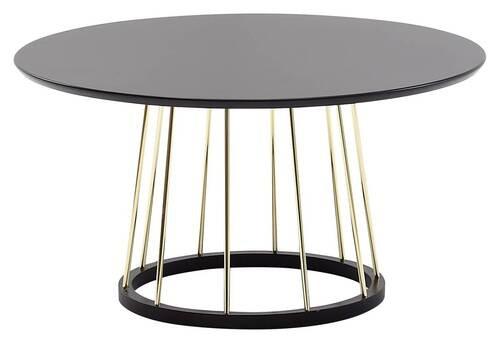 Konferenčný stolík čierny - čierna/zlatá, Modern, kov/kompozitné drevo (80/80/42cm) - MID.YOU