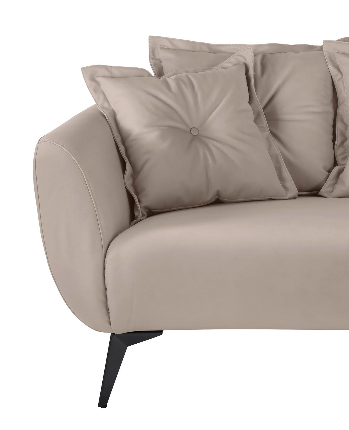 Ecksofa Baggio Beige S: 277x162 cm - Beige/Schwarz, MODERN, Textil (277/162cm) - Livetastic