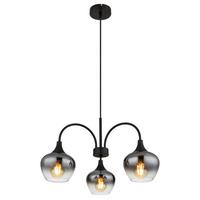 Hängeleuchte 15548-3h1 - Schwarz, Design, Glas/Textil (55/120cm) - Globo