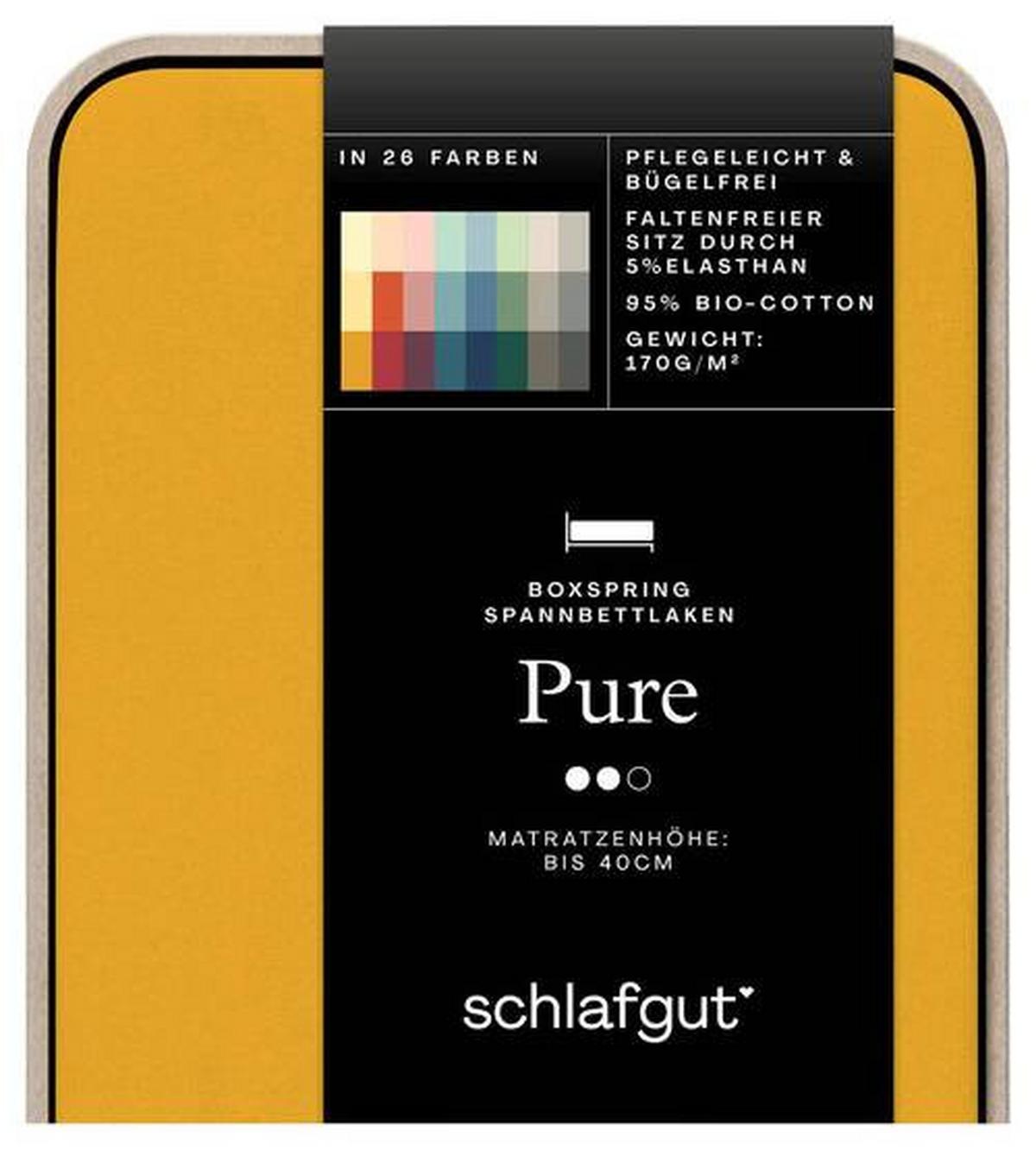Boxspring-spannleintuch Pure Boxspring - Currygelb, Basics, Textil (140-160/200-220cm) - Schlafgut