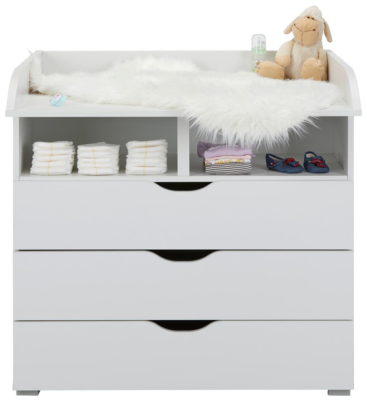 PŘEBALOVACÍ KOMODA WHITE - bílá, kompozitní dřevo (93/90/79cm)