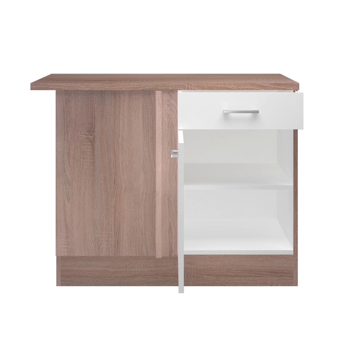 Eckküche Samoa Mit Geräten 280x170 cm - Weiß/Sonoma Eiche, MODERN, Holzwerkstoff (280/170cm) - FlexWell