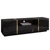 Lowboard Onyx - Schwarz Hochglanz/Schwarz, Design, Holzwerkstoff (158/46/41,3cm) - MID.YOU