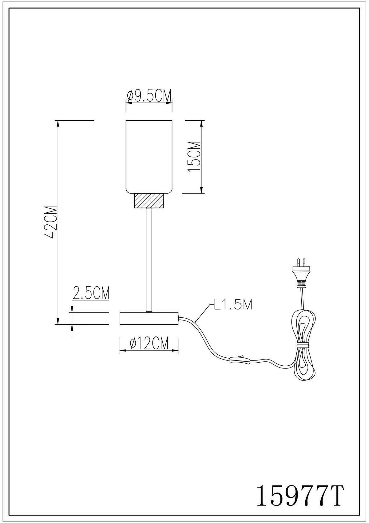 STOLNÍ LAMPA ROWENA - černá/opál, Design, kov/dřevo (12/42cm) - Globo