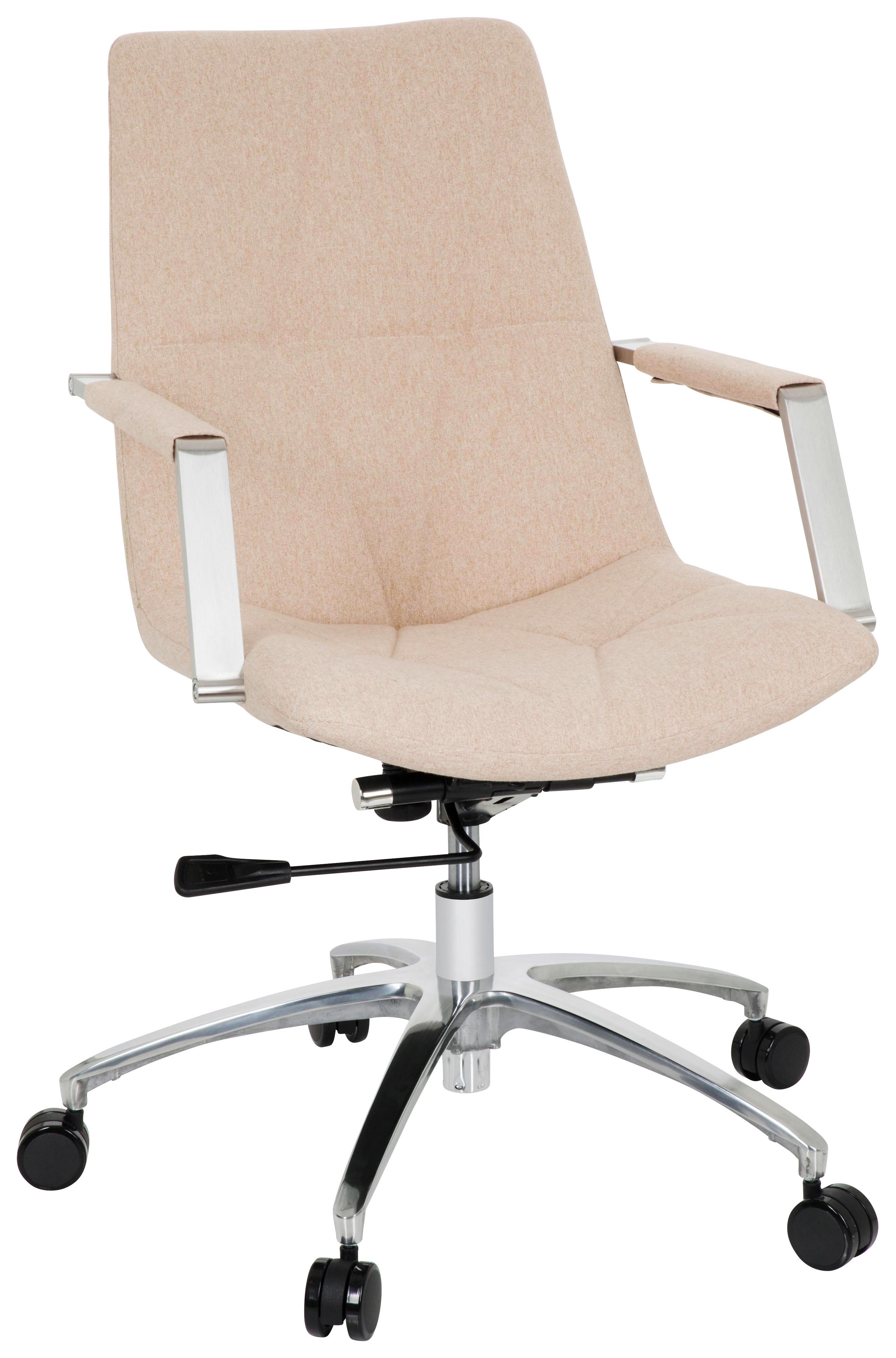 Drehstuhl Saranto II Beige - Beige/Alufarben, MODERN, Kunststoff/Textil (57/100/75cm) - MID.YOU