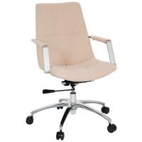 Drehstuhl Saranto II Beige - Beige/Alufarben, MODERN, Kunststoff/Textil (57/100/75cm) - MID.YOU