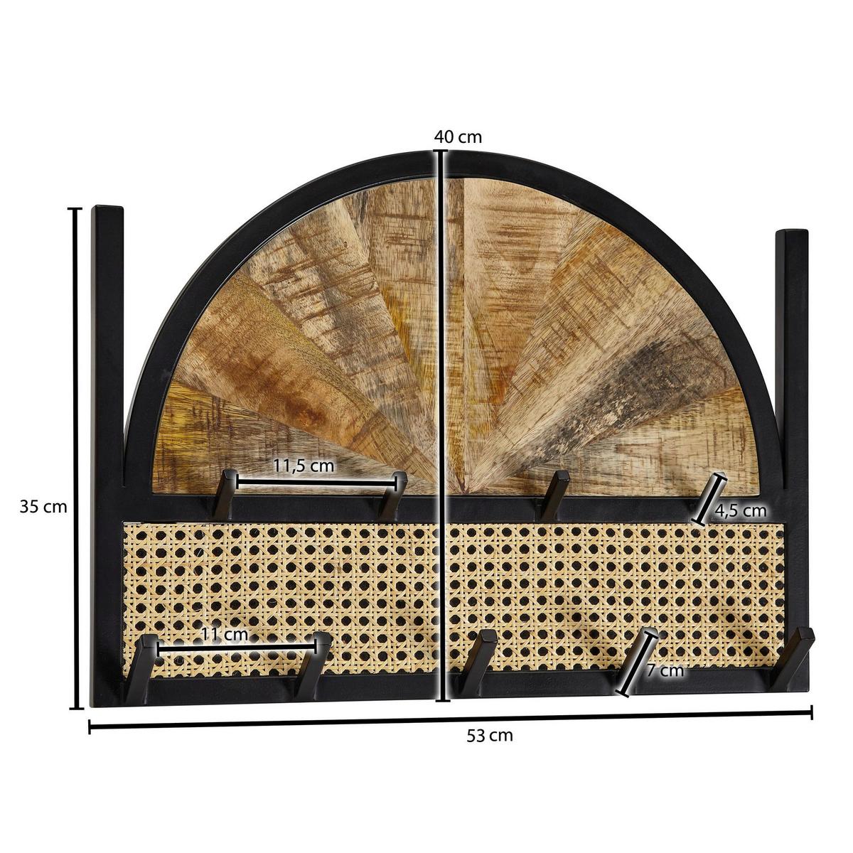 Wandgarderobe Wohnling Braun B: 53 cm - Braun, MODERN, Holz (53/40/7,5cm) - MID.YOU