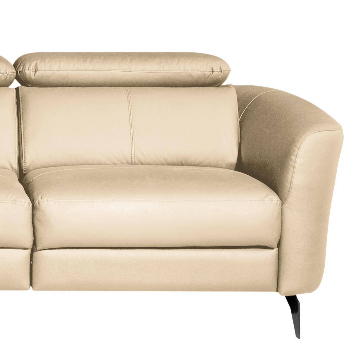 Ecksofa Berne Beige S: 183x261 Cm - Beige/Schwarz, Design, Leder/Textil (183/261cm) - Livetastic