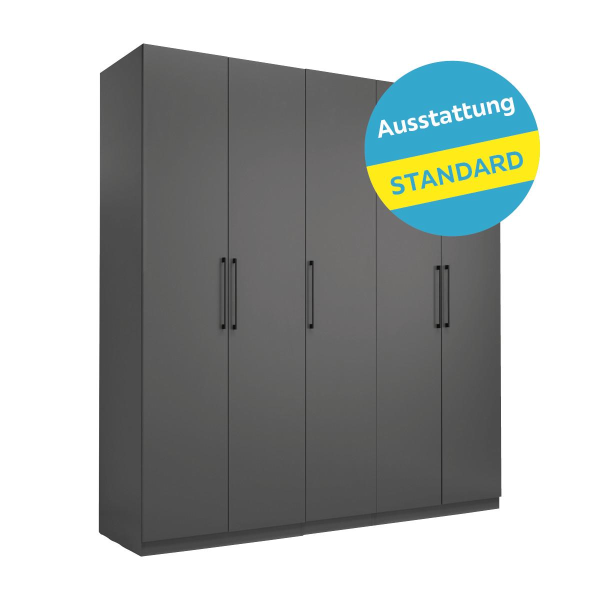 Drehtürenschrank 227,8cm Unit Anthrazit - Anthrazit, MODERN, Holzwerkstoff (227,8/210/58,3cm) - Ondega