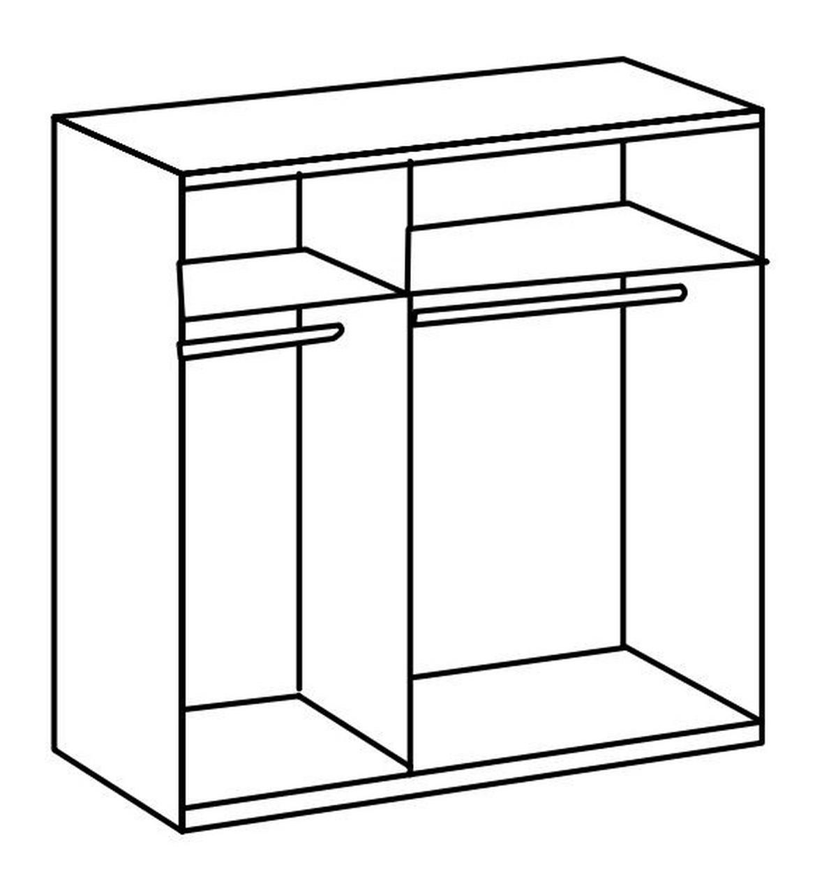 Drehtürenschrank Mit Spiegel 150 Cm Level, Eiche Dekor/weiß - Eichefarben/Weiß, MODERN, Holzwerkstoff (150/216/58cm) - MID.YOU