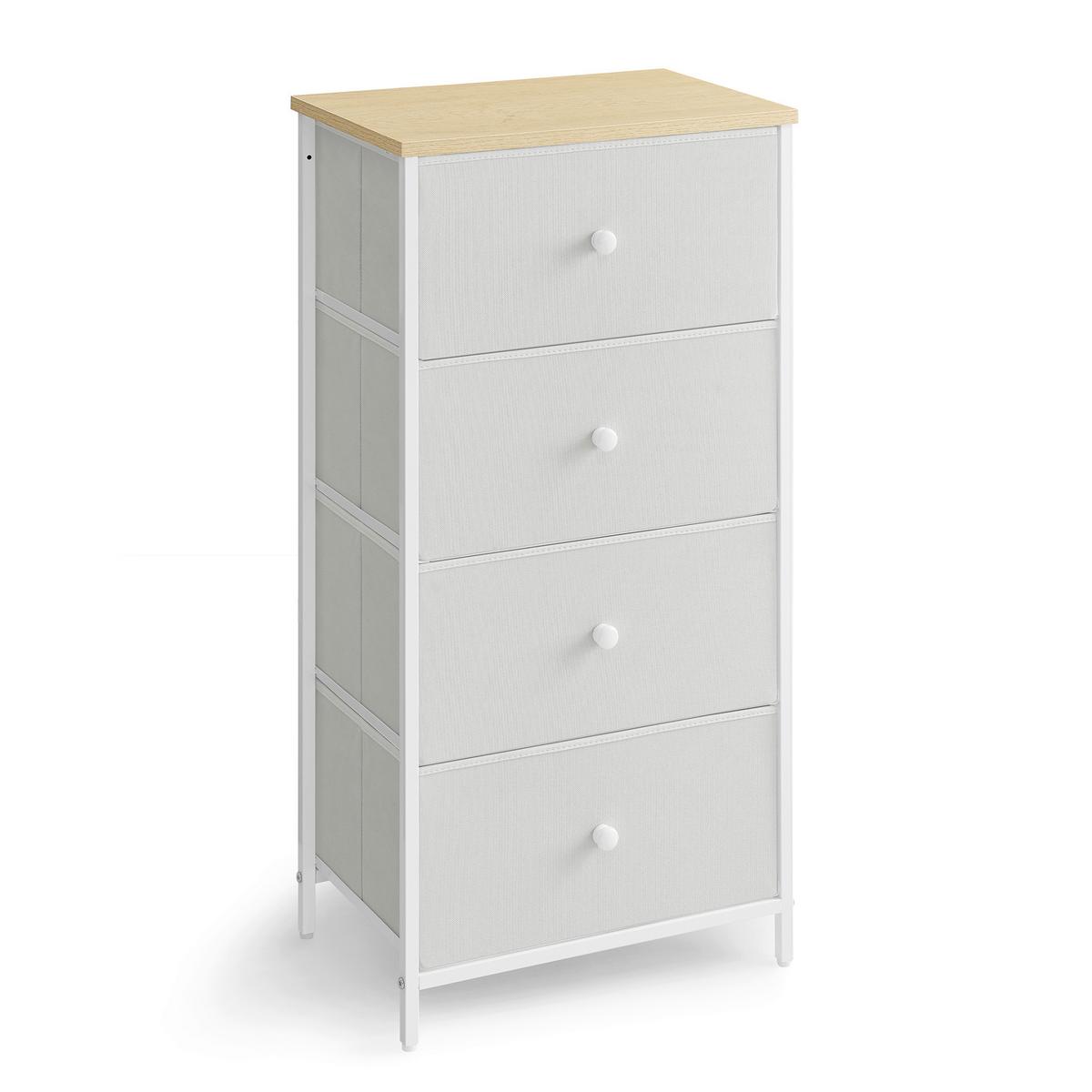 Kommode Weiß, Eiche Dekor B: 45cm - Eichefarben/Weiß, Basics, Holzwerkstoff/Textil (45/91,7/30cm)