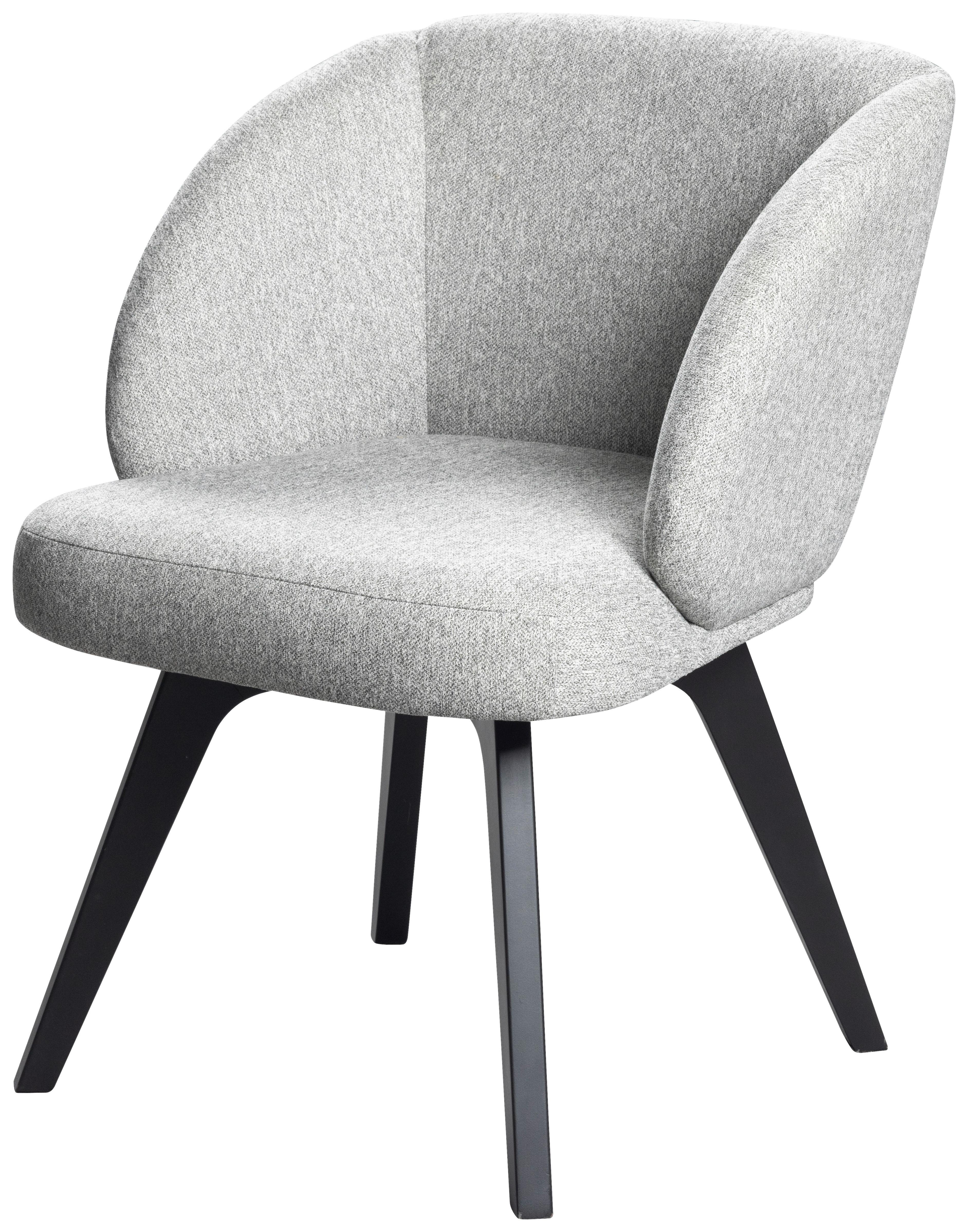 Armlehnstuhl Nala Webstoff Hellgrau, B: 58cm - Hellgrau/Schwarz, MODERN, Holz/Textil (58/87,5/58cm)