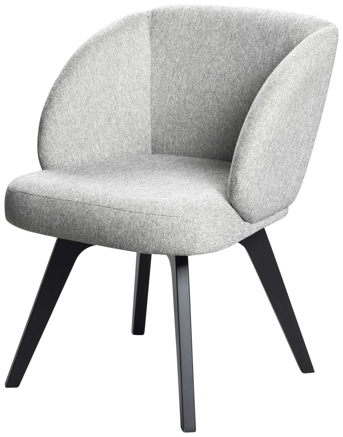 Armlehnstuhl Nala Webstoff Hellgrau, B: 58cm - Hellgrau/Schwarz, MODERN, Holz/Textil (58/87,5/58cm)