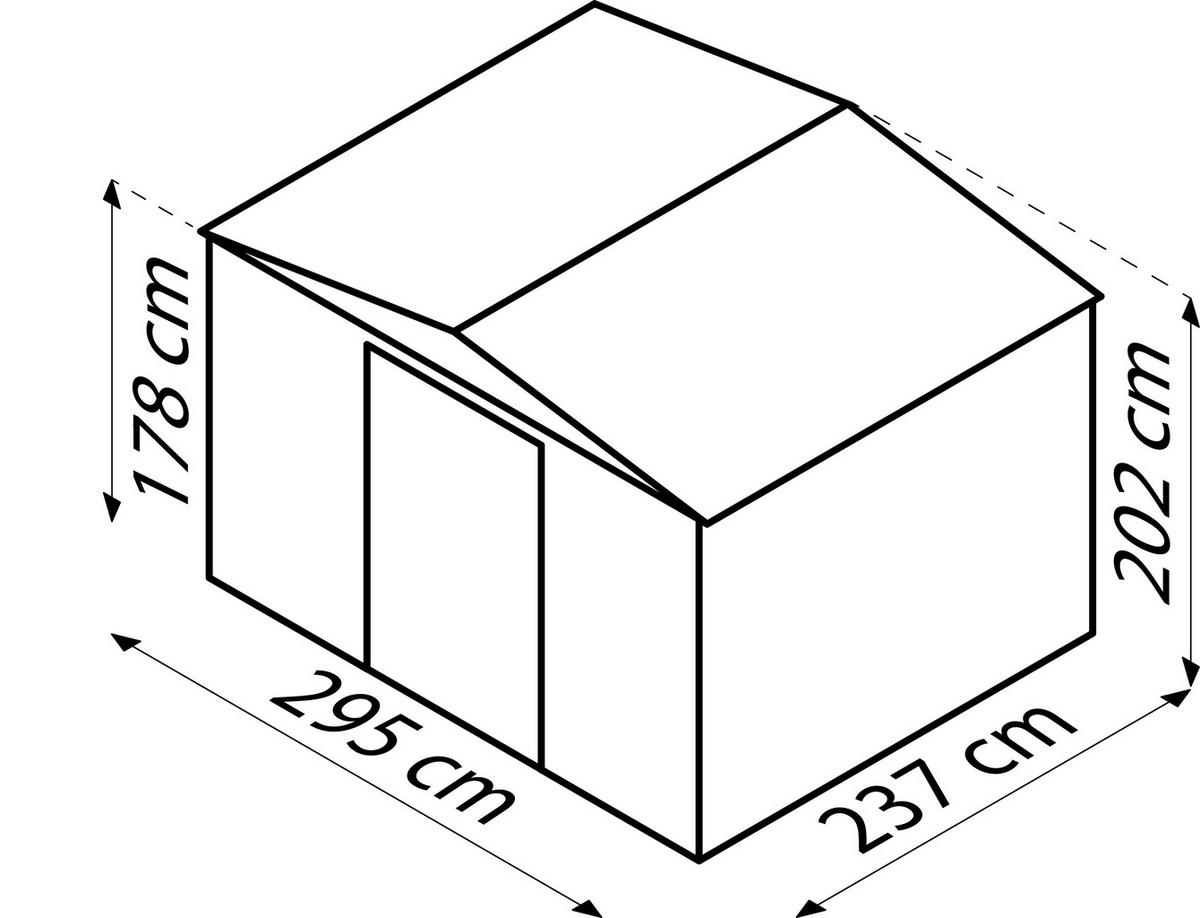 Gerätehaus ohne Boden 308x202x247 cm - Anthrazit, Basics, Metall (308/202/247cm)