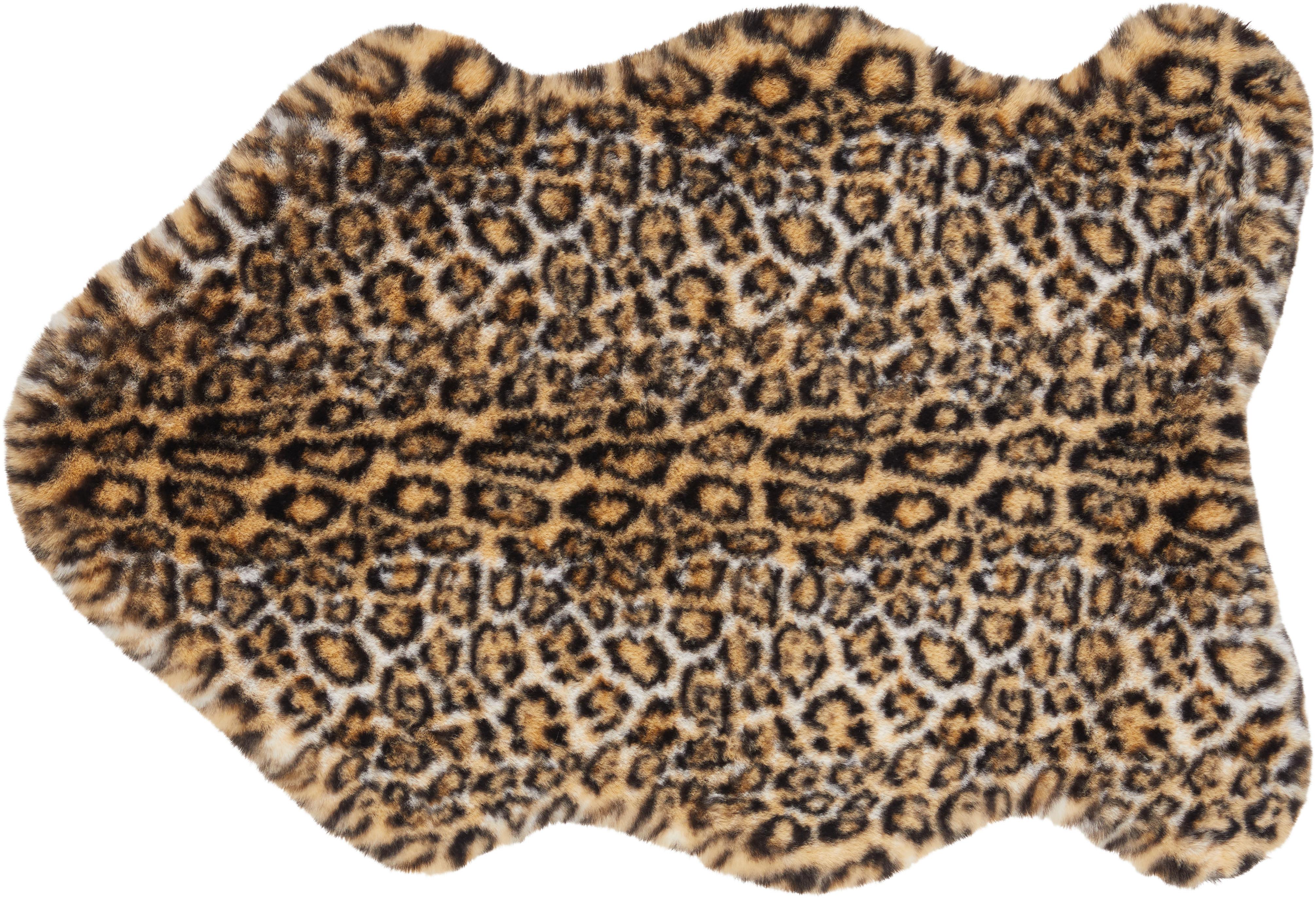FELLTEPPICH Leopard, 100% Polyester - Currygelb/Schwarz, ROMANTIK / LANDHAUS, Textil (90/60cm) - James Wood